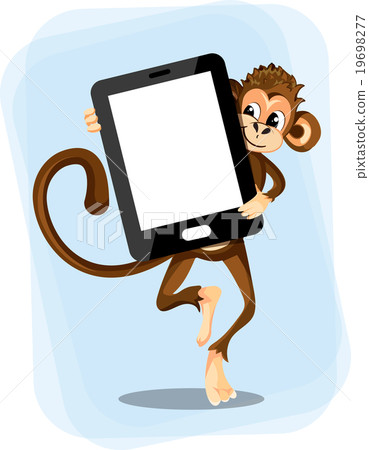 monkey with a smartphone monkey with a smartphone 19698277