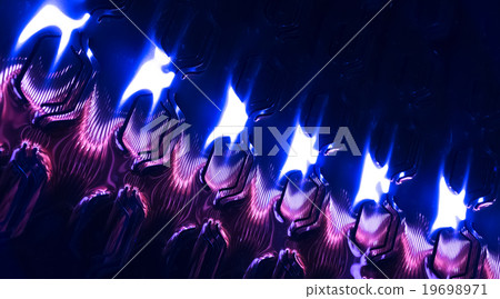 Abstract shining blue metal sheet pattern 19698971