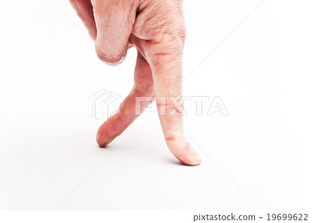 Walking fingers on white background 19699622