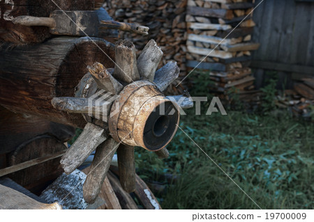 wooden wheel carts with broken spokes 19700009