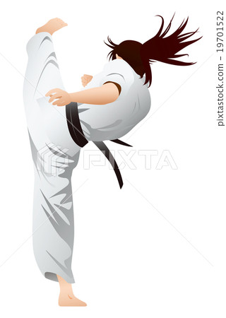 Kick on the upper stage of female karate 19701522