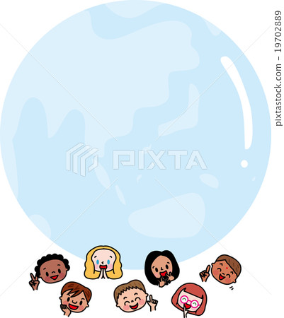 Peace of children and world peers Earth companion alien copy space Peace of children and world peers Earth companion alien copy space 19702889