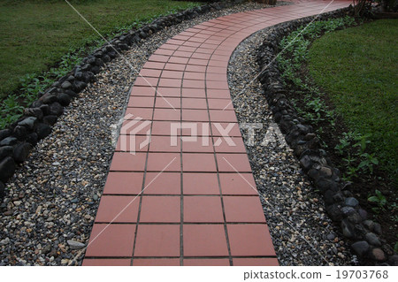 clay tile and gravel walk path clay tile and gravel walk path 19703768