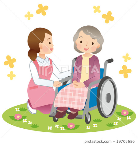 Nursing wheelchair elderly - Stock Illustration [19705686] - PIXTA