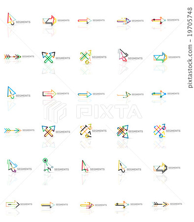 Set of linear arrow icons, thin line design Set of linear arrow icons, thin line design 19705748