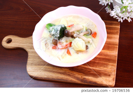 奶油燉的特寫鏡頭 奶油燉的特寫鏡頭 19706536