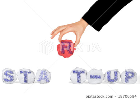 Hand holding crumbled paper ball with letter Hand holding crumbled paper ball with letter 19706584