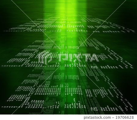 Green binary code on black -插圖素材 [19706628] - PIXTA圖庫
