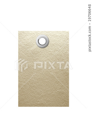paper tag with metal grommet isolated on white 19706648