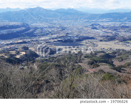 Riverside terraces of the Komatsukawa river seen from the summit of Rainyama in Numata City 19706826