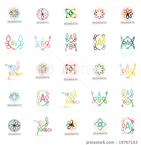 Linear abstract logos, letters, swirls Linear abstract logos, letters, swirls 19707103