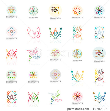 Linear abstract logos, letters, swirls Linear abstract logos, letters, swirls 19707106