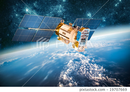 Space satellite over the planet earth Space satellite over the planet earth 19707669