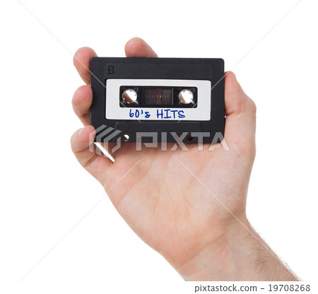 Vintage audio cassette tape, isolated on white Vintage audio cassette tape, isolated on white 19708268