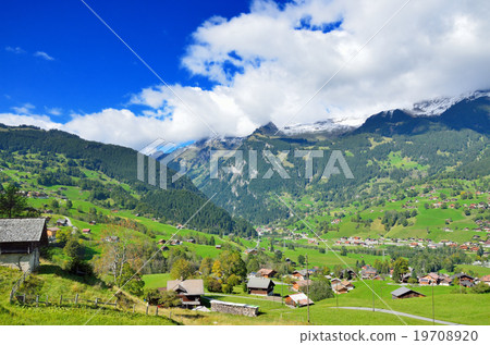 Alps scenery from the Swiss mountaineering railway car window 19708920