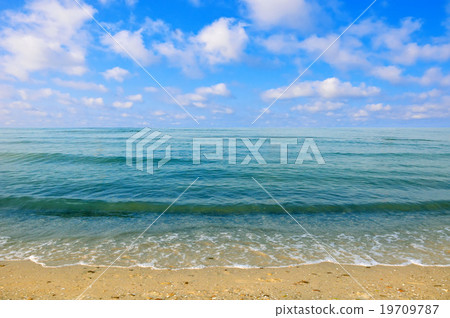 Black sea beach blue sky sand sun daylight Black sea beach blue sky sand sun daylight 19709787