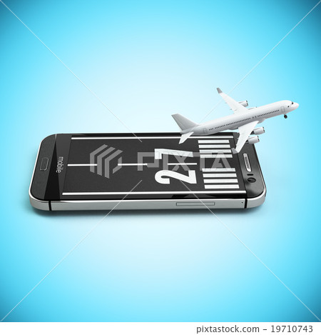 buying airline tickets online concept. Smartphone buying airline tickets online concept. Smartphone 19710743