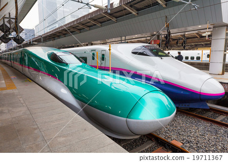 Tokyo,Japan-April 1,E5 and E2 Series bullet trains Tokyo,Japan-April 1,E5 and E2 Series bullet trains 19711367