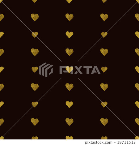 Gold hearts on black background. Seamless pattern - Stock Illustration ...