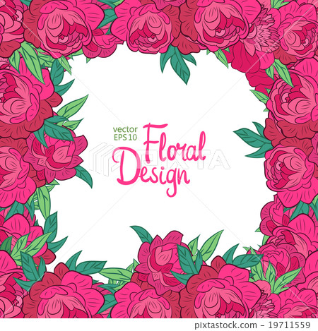 Vector frame with peonies Vector frame with peonies 19711559