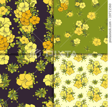 Four seamless floral patterns Four seamless floral patterns 19711560