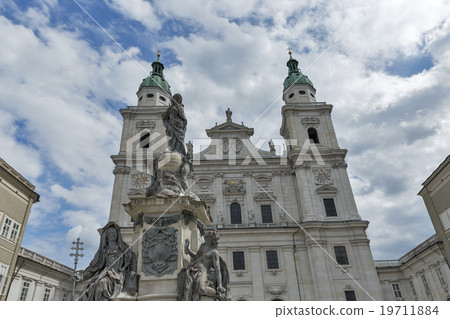 Statues in front of the Salzburg Dom, Austria. 19711884