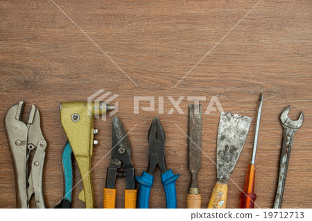 different old tools on wood different old tools on wood 19712713