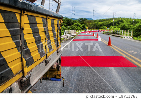 Road curve ,safety outside the city, Thailand 19713765