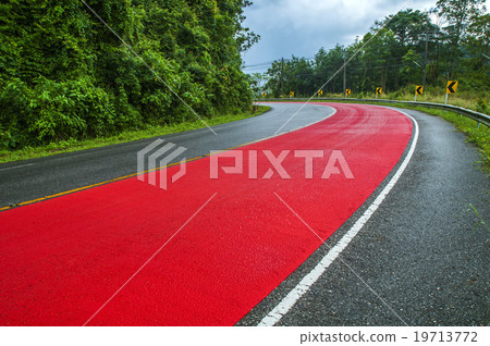 Road curve ,safety outside the city, Thailand Road curve ,safety outside the city, Thailand 19713772