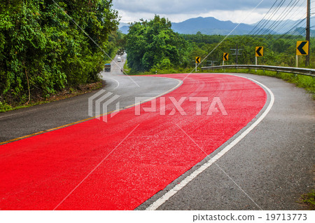Road curve ,safety outside the city, Thailand Road curve ,safety outside the city, Thailand 19713773
