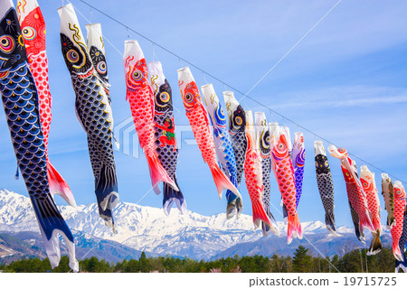 白馬村的鯉魚旗 白馬村的鯉魚旗 19715725