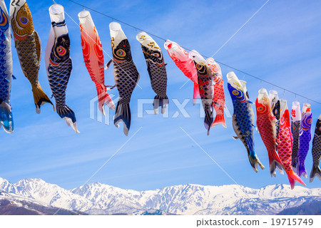 白馬村的鯉魚旗 白馬村的鯉魚旗 19715749