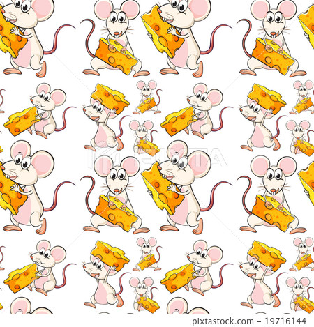 Seamless mouse with cheese 19716144