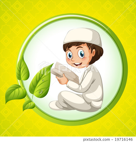 Muslim boy reading bible 19716146