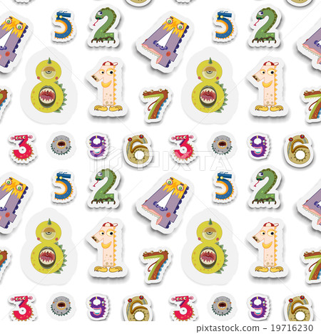 Seamless numbers with monster face Seamless numbers with monster face 19716230