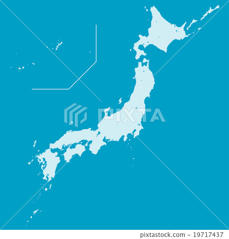 日本地圖點背景藍色 日本地圖點背景藍色 19717437