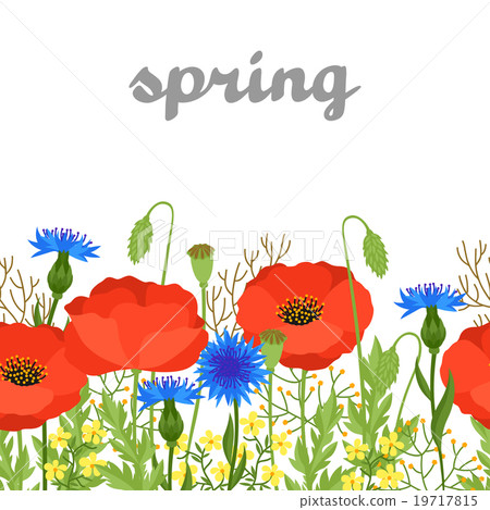 Seamless floral pattern with pretty spring flowers 19717815