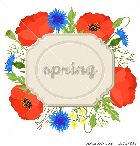 Floral background with pretty spring flowers Floral background with pretty spring flowers 19717838