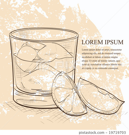 Rusty Nail Cocktail scetch 19719703