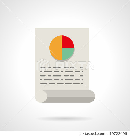 Document with pie chart flat vector icon - Stock Illustration [19722496 ...