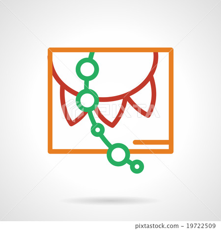 Color simple line paper garland vector icon Color simple line paper garland vector icon 19722509