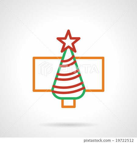 Color simple line New Year tree vector icon Color simple line New Year tree vector icon 19722512