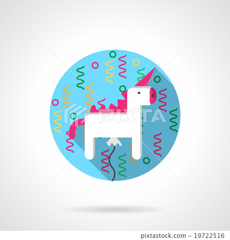 White unicorn balloon round color vector icon 19722516
