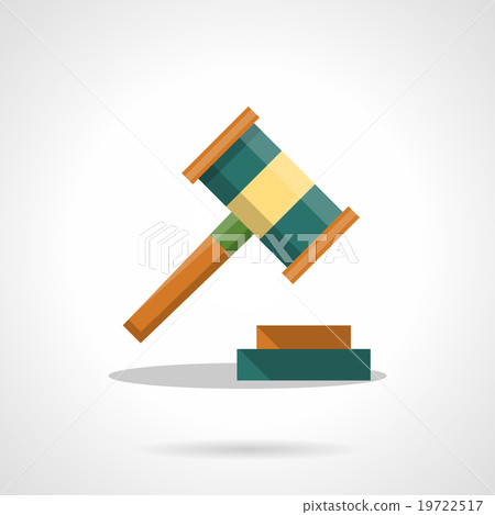 Auction gavel flat color vector icon 19722517