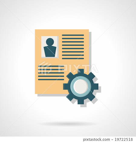 Summary and gear flat color vector icon Summary and gear flat color vector icon 19722518