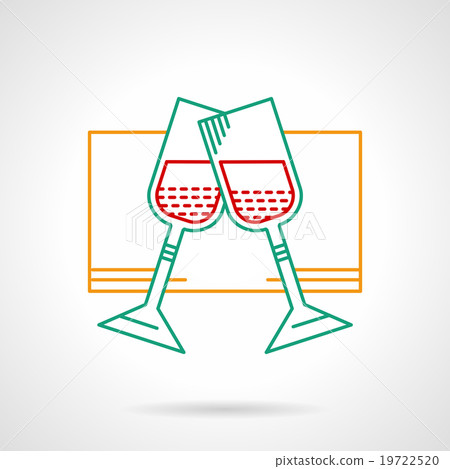 Glasses with wine thin color vector icon Glasses with wine thin color vector icon 19722520