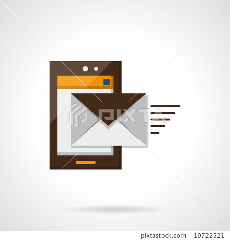 Smartphone sending message flat color vector icon Smartphone sending message flat color vector icon 19722521