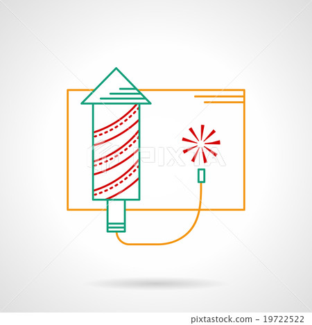 Thin color line fireworks vector icon Thin color line fireworks vector icon 19722522