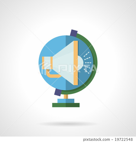 Globe and megaphone flat color vector icon Globe and megaphone flat color vector icon 19722548
