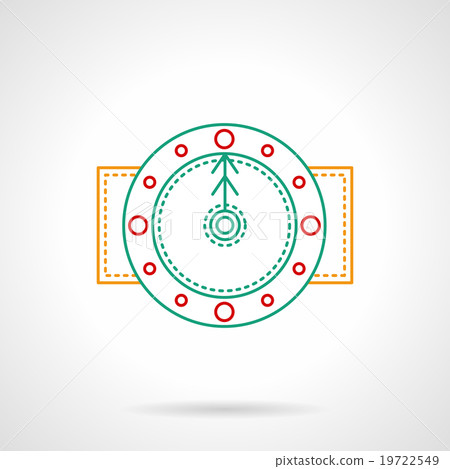 Thin color line round clock vector icon Thin color line round clock vector icon 19722549